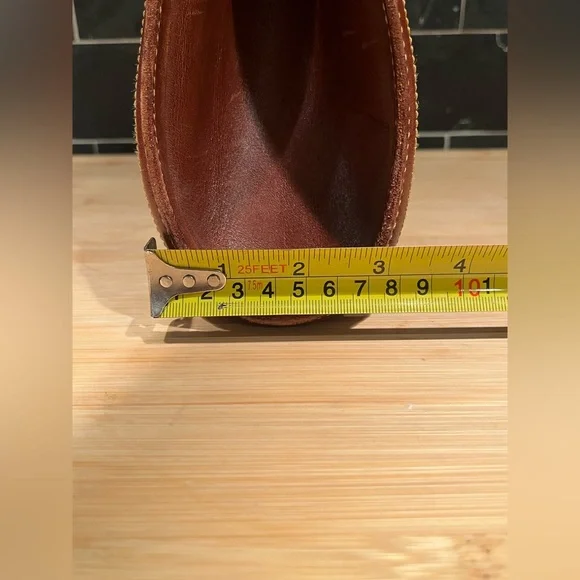 Vintage Brown Leather Bohemian Satchel Purse Bag Tote Western - Picture 10 of 12